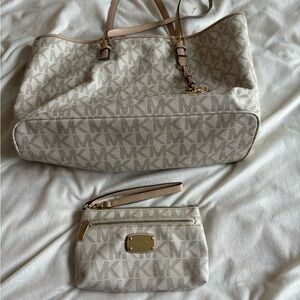 Michael Kors Logo Tote Bag and Matching Wallet